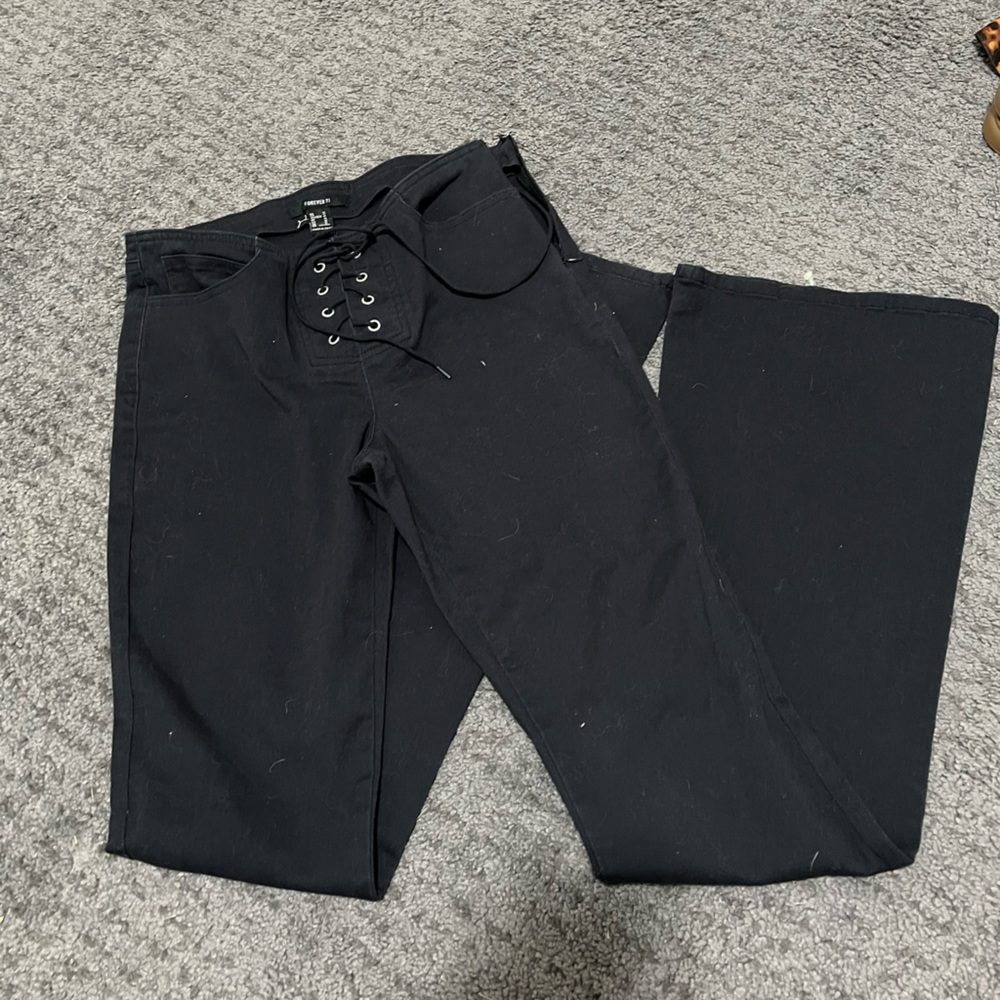 Black high waisted elephant pants